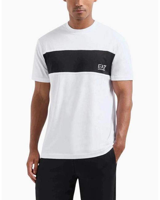 Armani White Ea7 T Shirt Emporio Cotton Tee for men