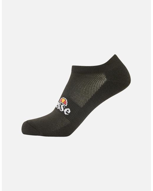 Ellesse Black Rebi 3 Pack Trainer Liner Socks for men