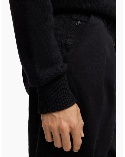 Boss Black Tulsa Solid Patterned Straight Chinos for men