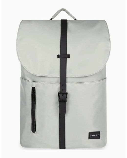 Spiral Gray Sydney Rectangle Shape Rucksack With Logo Patch