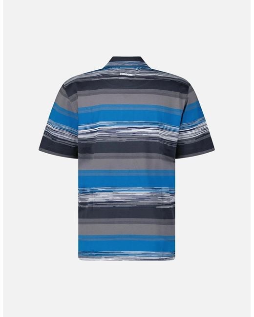 Missoni Blue Short Sleeve Polo T-Shirt Tone for men