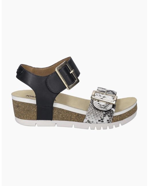Josef Seibel Black Quinn 02 Wedge Sandals