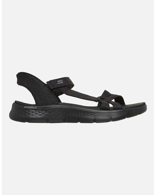 Skechers Go Walk Black Flex Illuminate Textile Standard Sandals