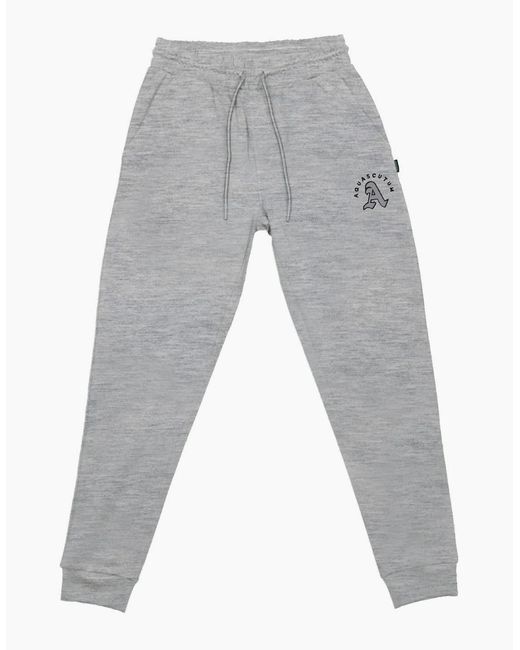 Aquascutum Gray Solid Patterned Slim Tapered Joggers for men