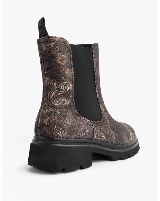 Heavenly Feet Black Brkvlr Zeta Meadow Velour Chelsea Boots Bark Velour