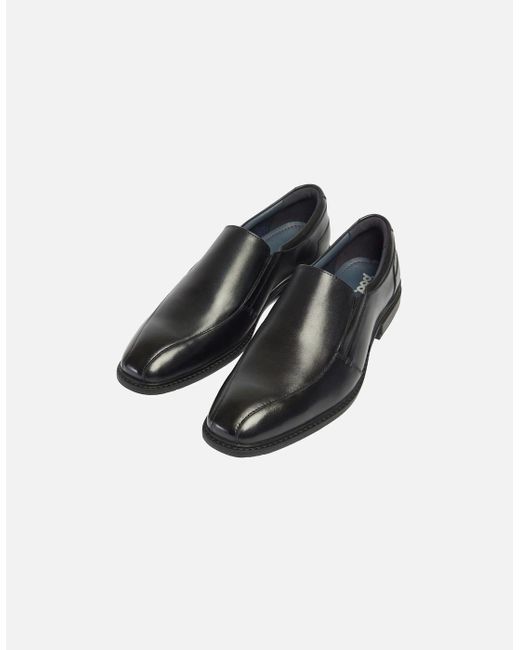 Pod Black Spear Leather Slip-On Shoes for men