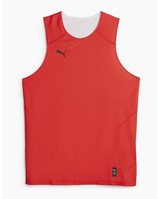 PUMA Red Hoops Team Reverse Practice Performance Basketball Jersey for men