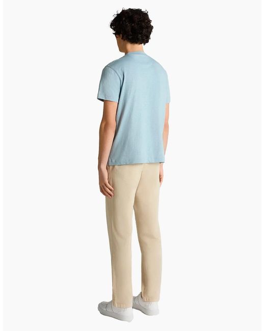 Remus Uomo Blue Slub Cotton T-Shirt for men