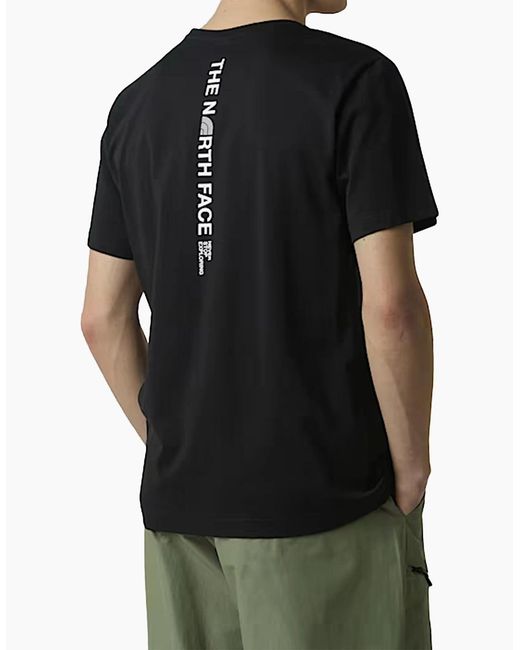 The North Face Black Vertical Logo T-Shirts Crew Neck Short Sleeve Soft Cotton Tee for men