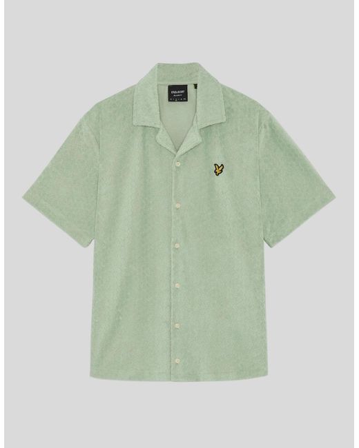 Lyle & Scott Green Honeycomb Effect Towelling Shirt for men