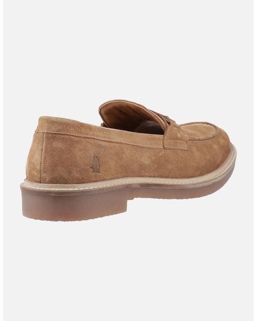 Hush Puppies White Gryffin Leather Tan Loafers for men