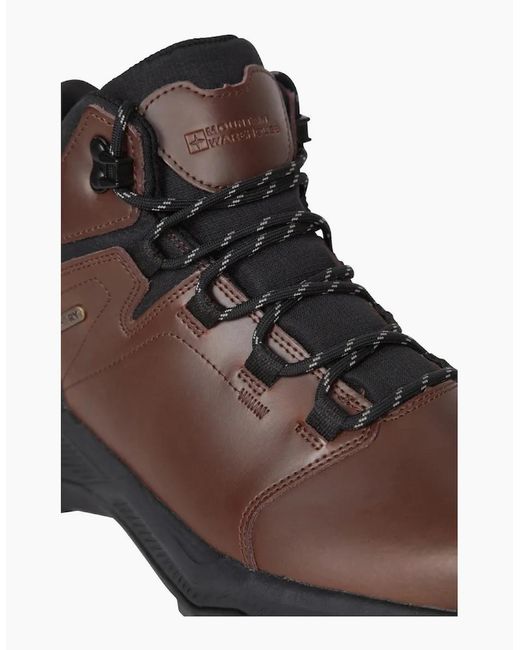 Mountain Warehouse Brown Exploration Leather Waterproof Walking Boots for men