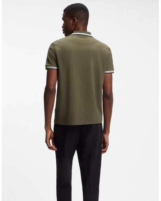 Boss Green Boss Paddy Cotton-Piqué Polo Shirt With Contrast Logo for men