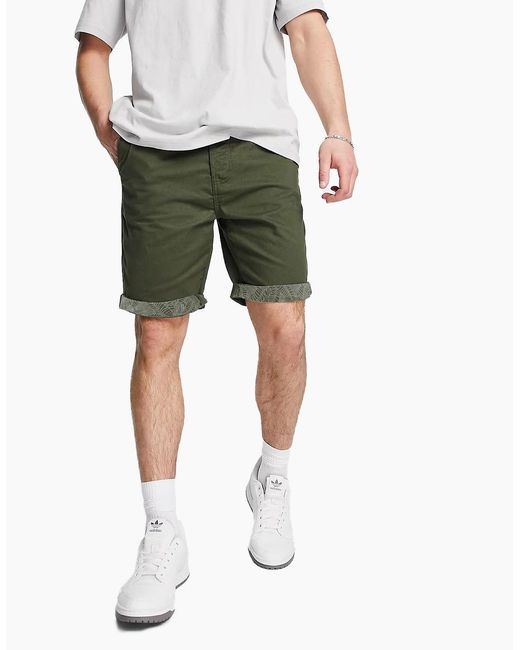 Threadbare Green Chino Shorts Cotton Knee Length Summer Bermuda Casual Shorts New for men