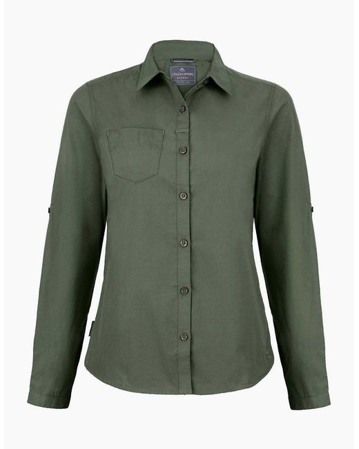 Craghoppers Green Ladies Kiwi Long-Sleeved Shirt