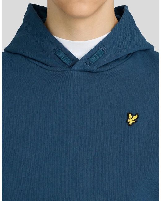 Lyle & Scott Blue Brush Back Hoodie for men