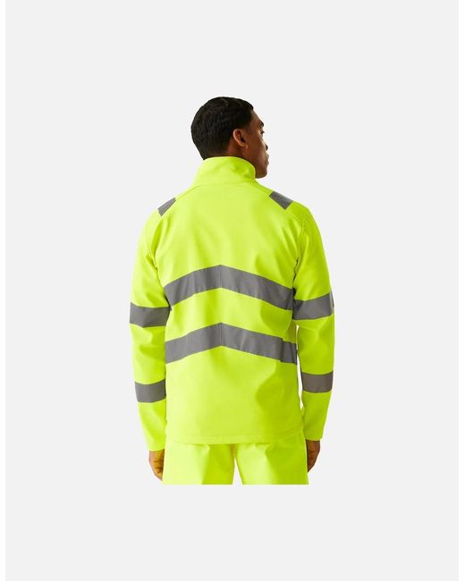 Regatta Yellow Professional Pro Contract Ablaze Hi-Vis 2 Layer Soft Shell Jacket for men
