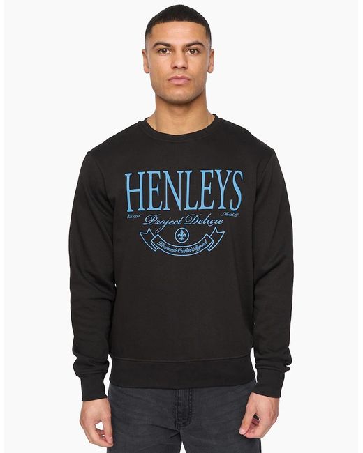 Henleys Black Henbank Sweatshirt for men