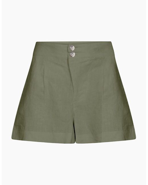 No Emotions UK Green Linen Shorts