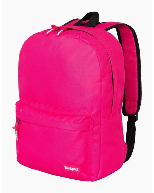 Rockport Pink Solid Patterned Med Backpack With Logo