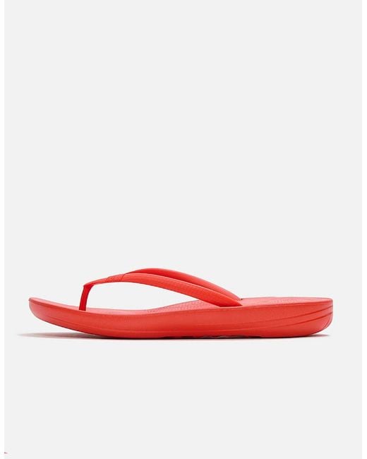 Fitflop Red Iqushion Ergonomic Flip-Flops