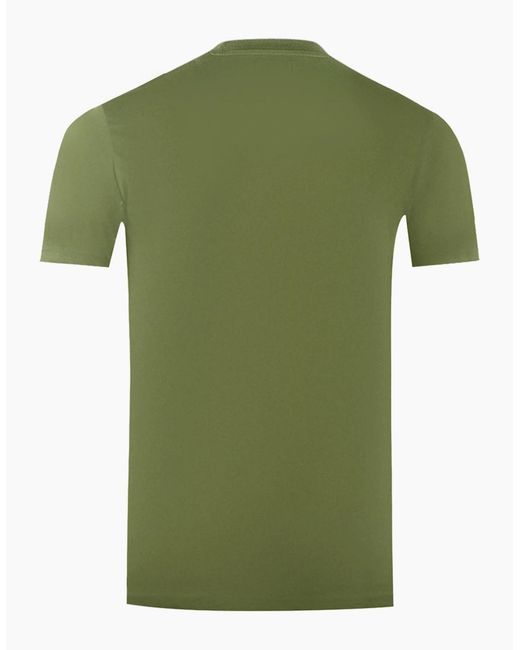 Aquascutum Green London Aldis Brand Logo On Chest Army T-Shirt for men