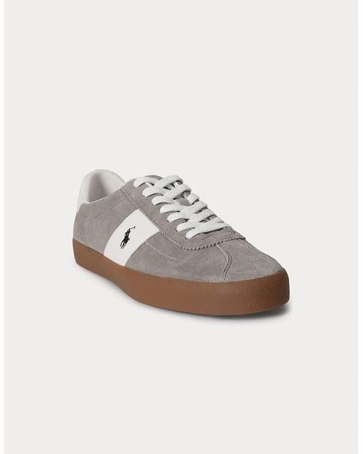 Polo Ralph Lauren Gray Court Vlc Pp Court Trainers Earth/Deckwash for men