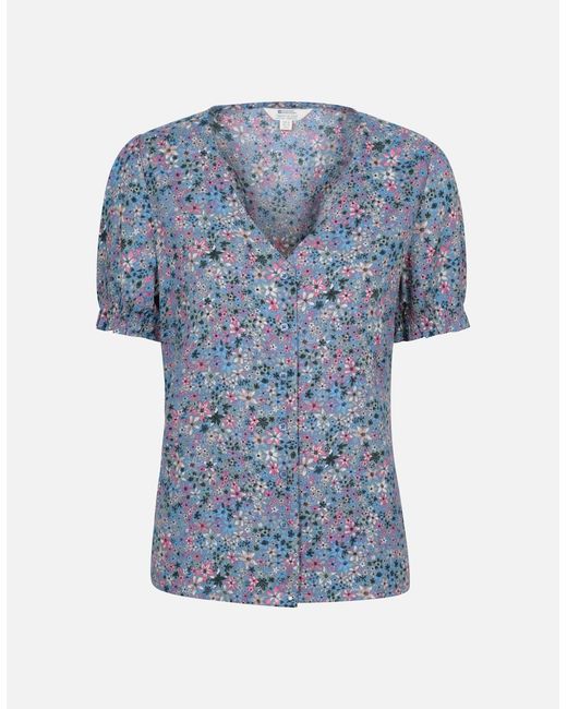 Mountain Warehouse Blue Ladies Cannes Button Top