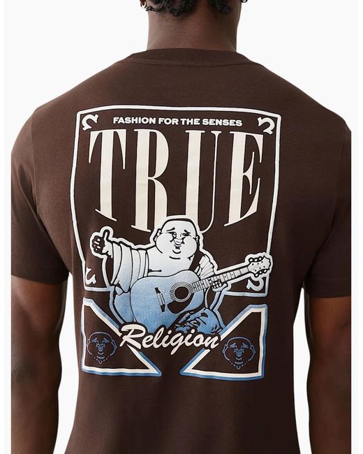 True Religion Brown T Shirts Cotton Tee for men