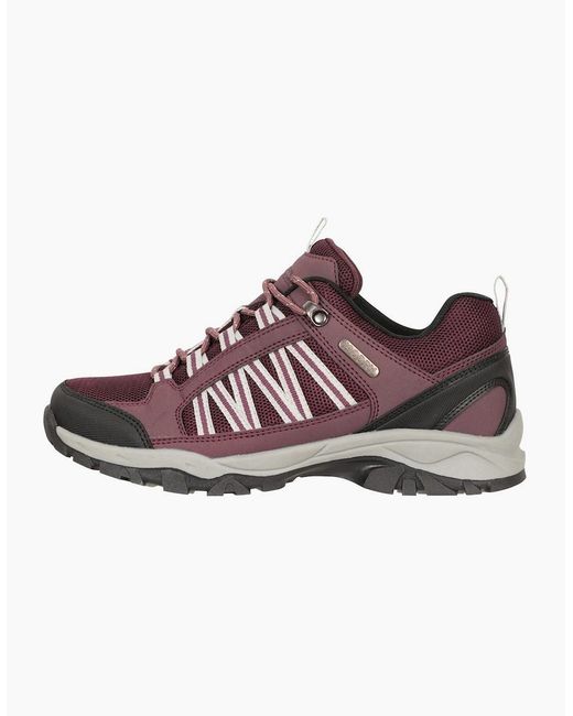 Mountain Warehouse Red Ladies Path Waterproof Outdoor Walking Shoes