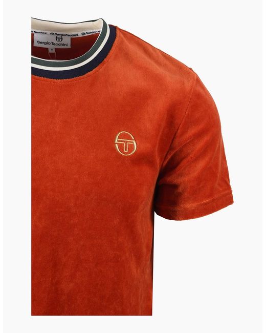 Sergio Tacchini Orange Monte Velour T-Shirt Rooibos Tea for men