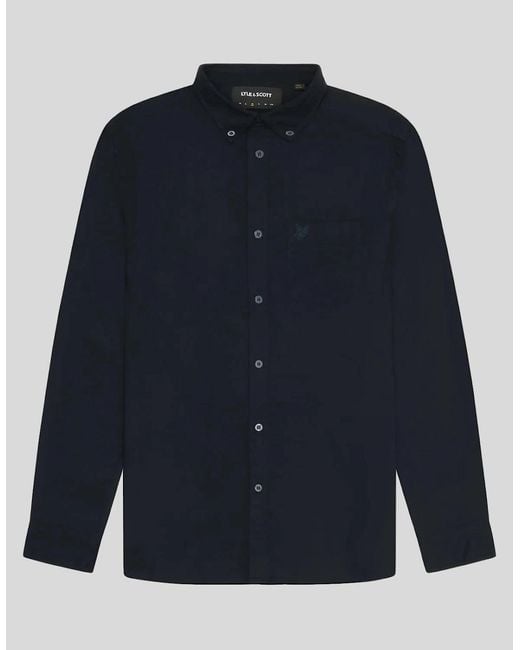 Lyle & Scott Blue Tonal Button Down Oxford Shirt for men