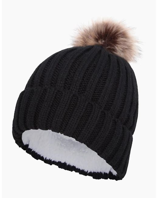 Mountain Warehouse Black Ladies Geneva Borg Lined Beanie