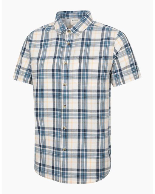 Mountain Warehouse Blue Cotton Shirt for men