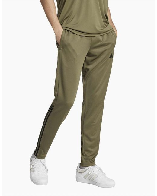 Adidas Green Sereno Side Stripe Slim Patterned Track Pants for men