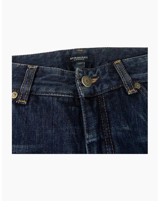 Burberry Blue Straight Fit 5 Pocket Jeans Denim