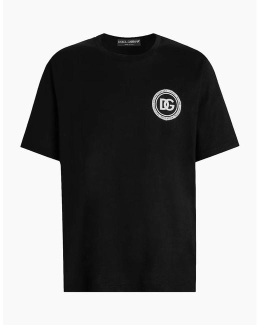 Dolce & Gabbana Black T-Shirt With Logo for men