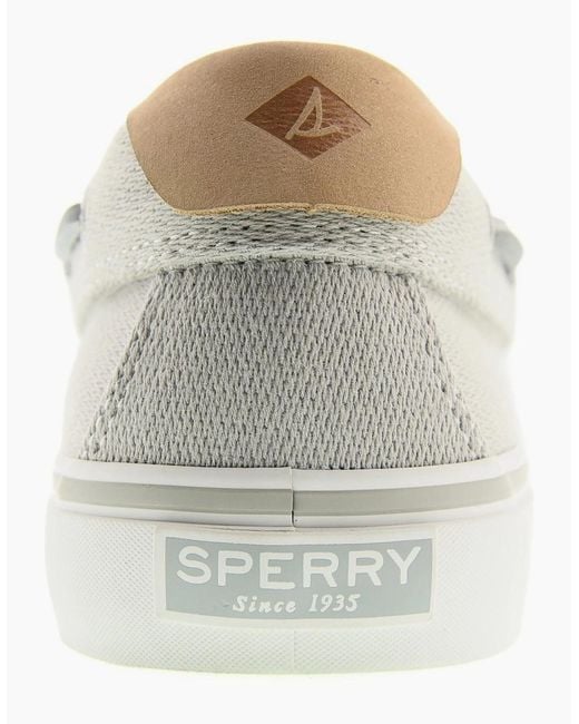 Sperry Top-Sider White Sperry Helm 2-Eye Textile Boat Shoes for men