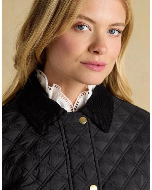 Joules Black Beatrix Heritage Quilted Coat
