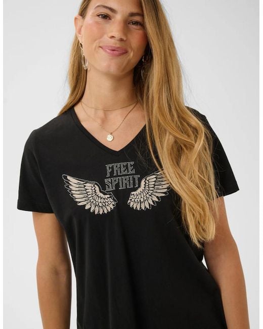 Cream Black Mikki T Shirt