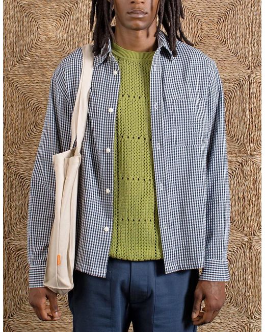 Far Afield Gray Costa Gingham Check Shirt for men