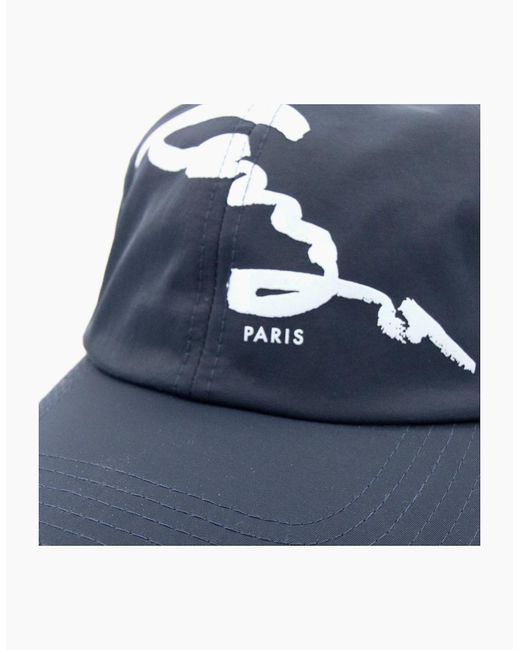KENZO Blue Rubberised Signature Logo Cap for men
