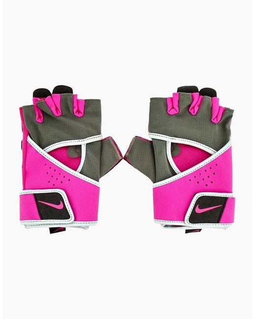 Nike Pink Ladies Gym Premium Sport Fingerless Gloves