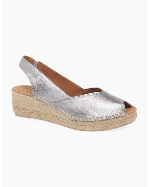 Toni Pons White Bernia Wedge Heel Espadrilles Sandals