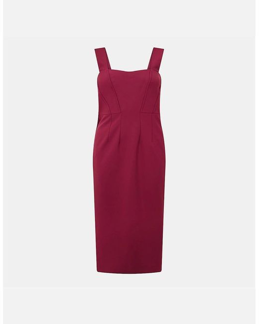 Boss Red Dizena Sweetheart Neck Sleeveless Midi Dress