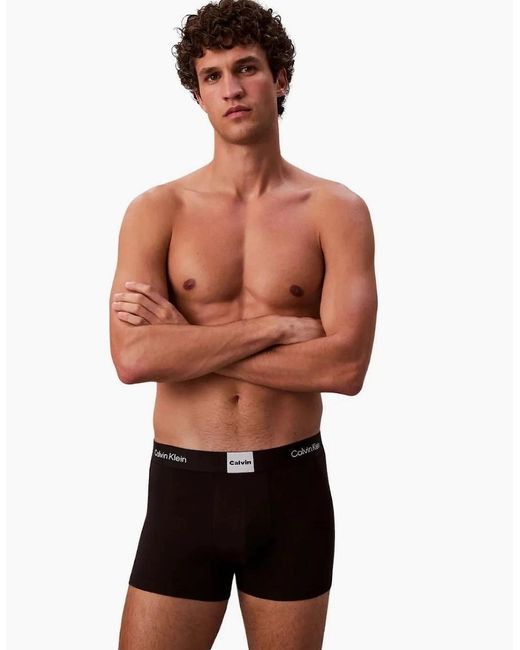 Calvin Klein Black 3-Pack Icon Logo Graphic Boxer Trunks for men