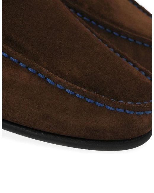 Loake Brown Nicholson Suede Moccasin Shoes for men
