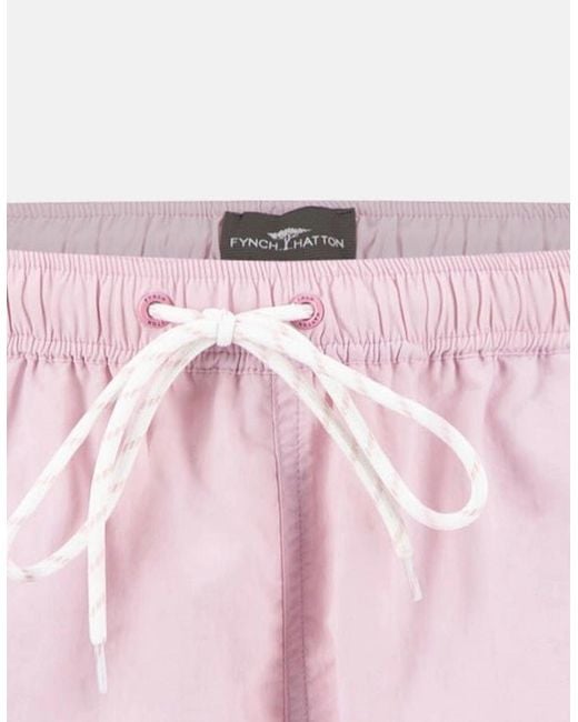 Fynch-Hatton Pink Solid Swim Shorts Magnolia for men