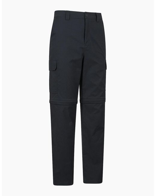 Mountain Warehouse Blue Delta Stretch Zip-Off Regular Cargo Trousers for men