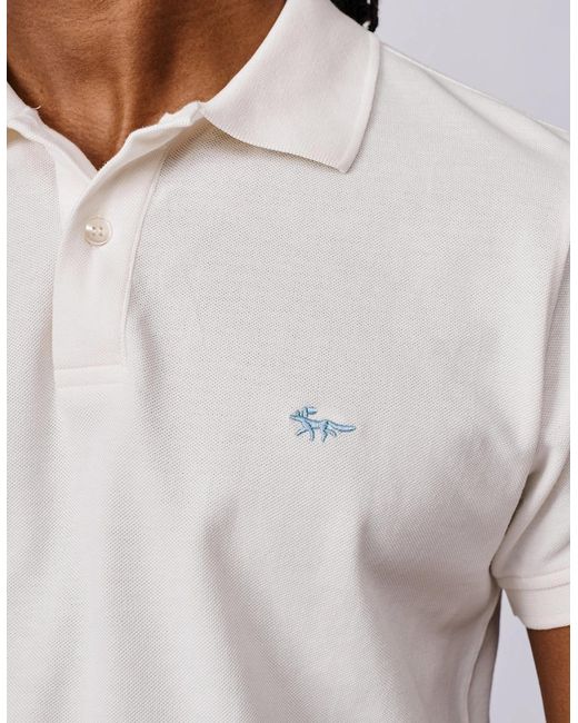 aubi White Oliver Pique Polo for men